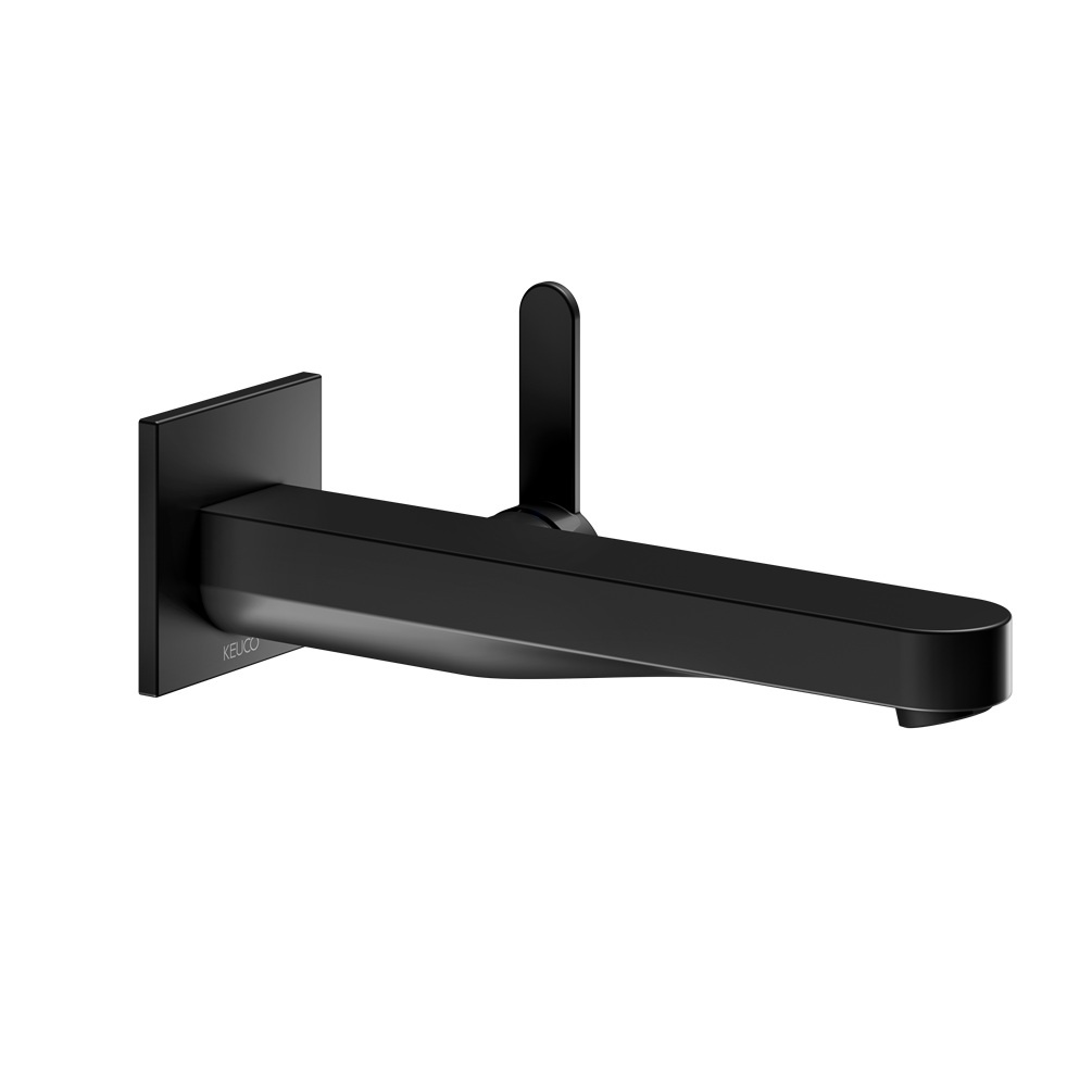 Keuco IXMO Flat Wall Mounted Matt Black Single Lever Basin Mixer