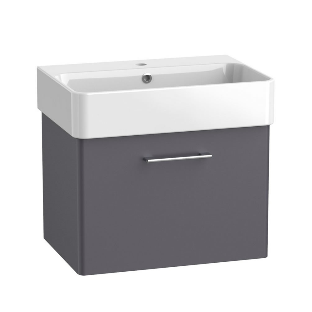 Tavistock Arlo 600mm Matt Storm Grey Wall Hung Vanity Unit & Basin