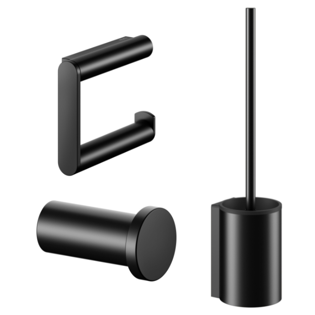 Product Cut out image of Keuco Matt Black 3 Piece Accessory Pack 19701 371490