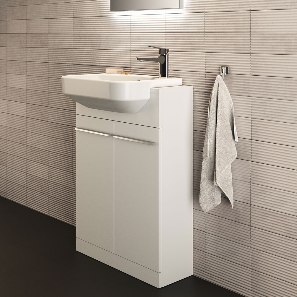 Lifestyle image of Ideal Standard i.life S 600mm Matt White Cloakroom Basin Vanity Unit