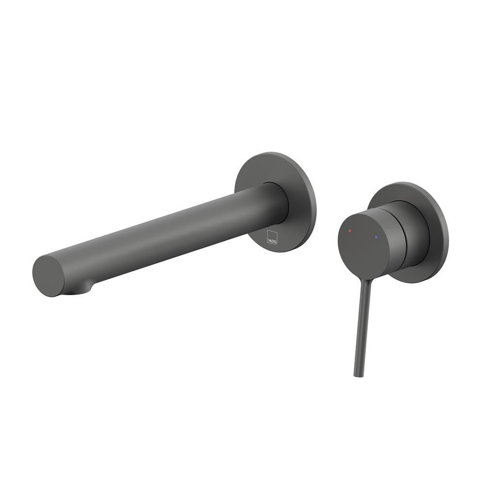 Vado Safari Lever Pewter 2 Tap Hole Wall Mounted Basin Mixer