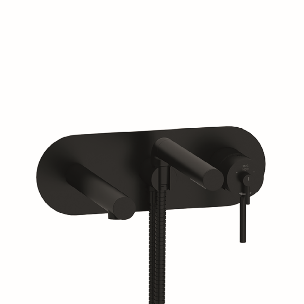 Photo of the Riobel GS Wall Mounted Bath Shower Mixer in Black