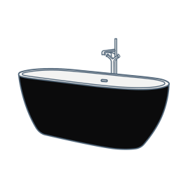 iconography image of a black bathtub