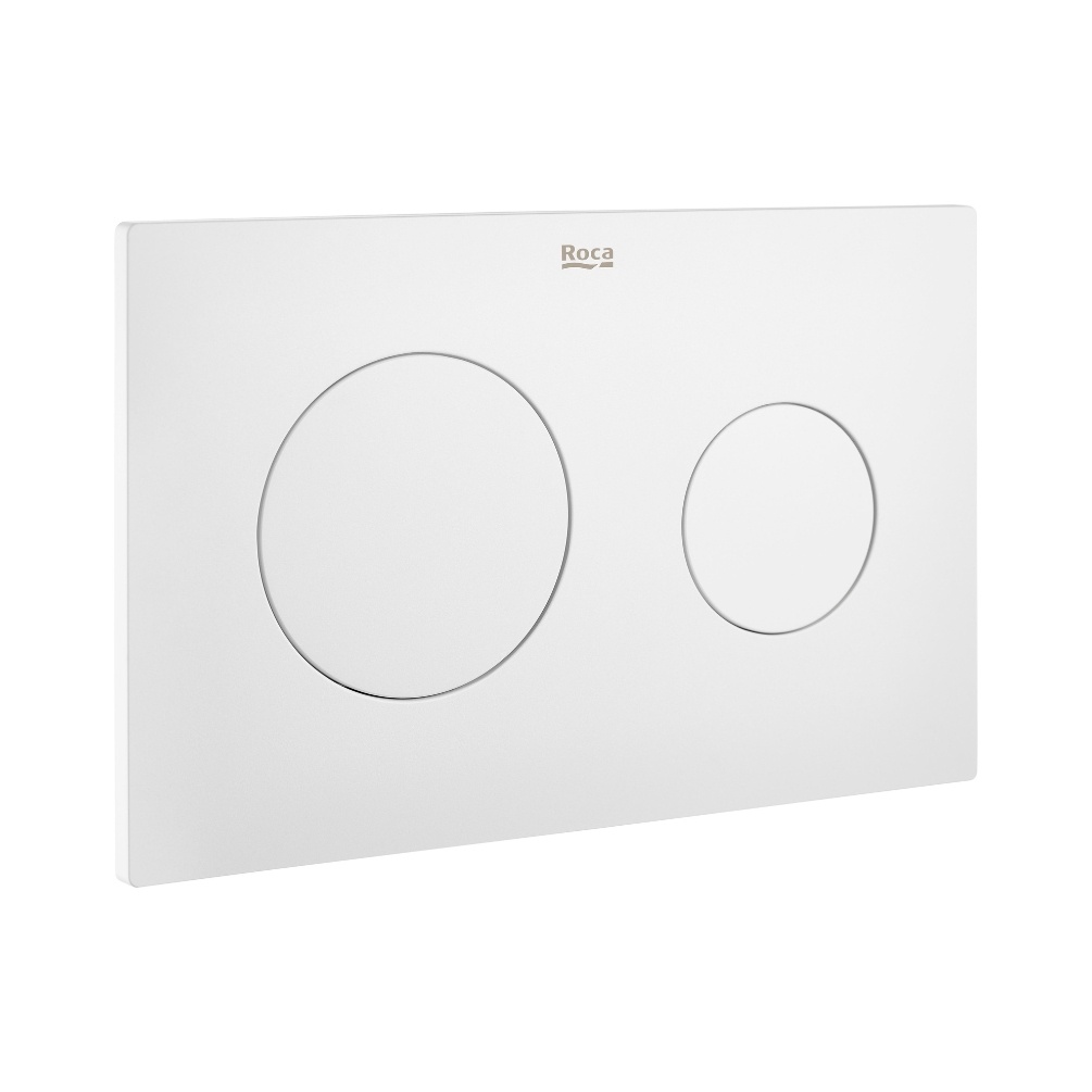 Product cut out image of the Roca Duplo One PL10 Matt White Dual Flush Plate