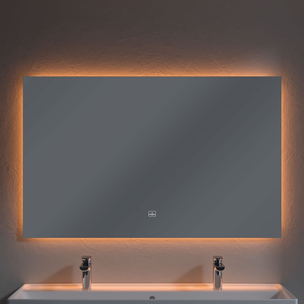 Lifestyle image of Villeroy & Boch More to See Lite 1200 x 750mm LED Mirror