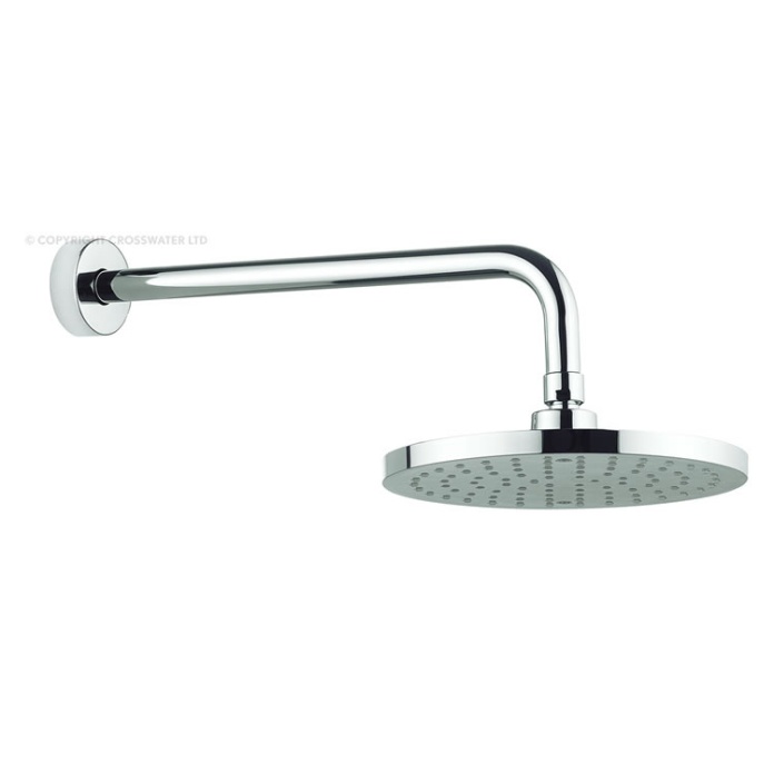 Product Cut out image of the Crosswater Fusion 200mm Round Shower Head & Wall Arm