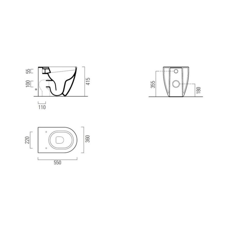 GSI Pura 55 BTW WC Swirlflush & Seat Sanctuary Bathrooms