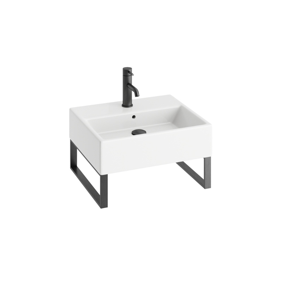 Product Cut out image of the Abacus Concept Pure 500mm Basin with Anthracite Towel Hangers