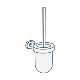 iconography image of a wall mounted / wall-hung toilet brush and toilet brush holder set