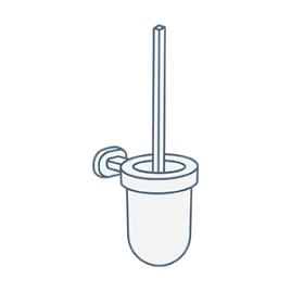 iconography image of a wall mounted / wall-hung toilet brush and toilet brush holder set