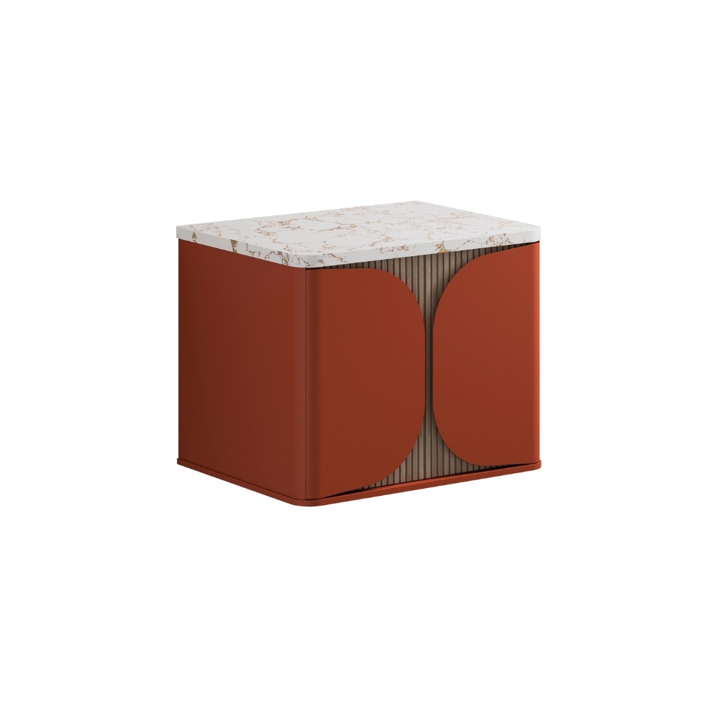 Product Cut out image of the Crosswater Tambour Soft Clay 600mm Single Drawer Unit with Worktop