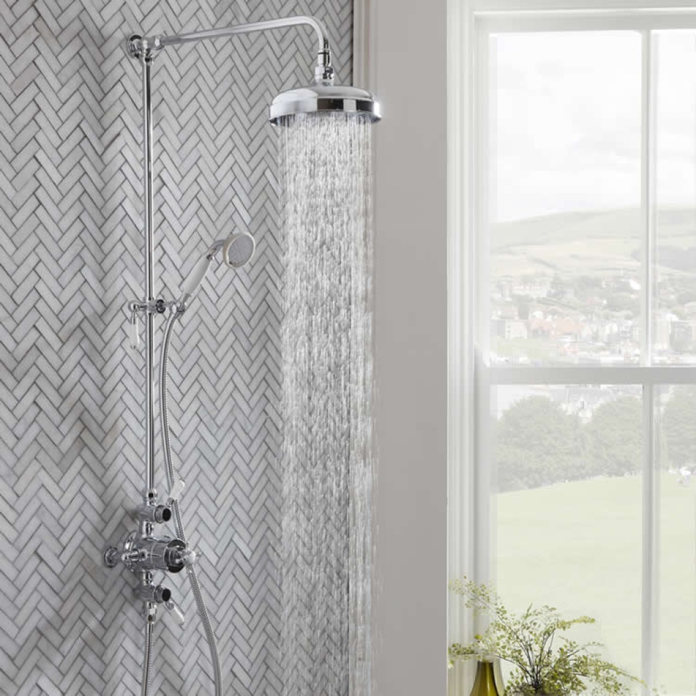 Roper Rhodes Cranborne Dual Function Exposed Shower System - Water On