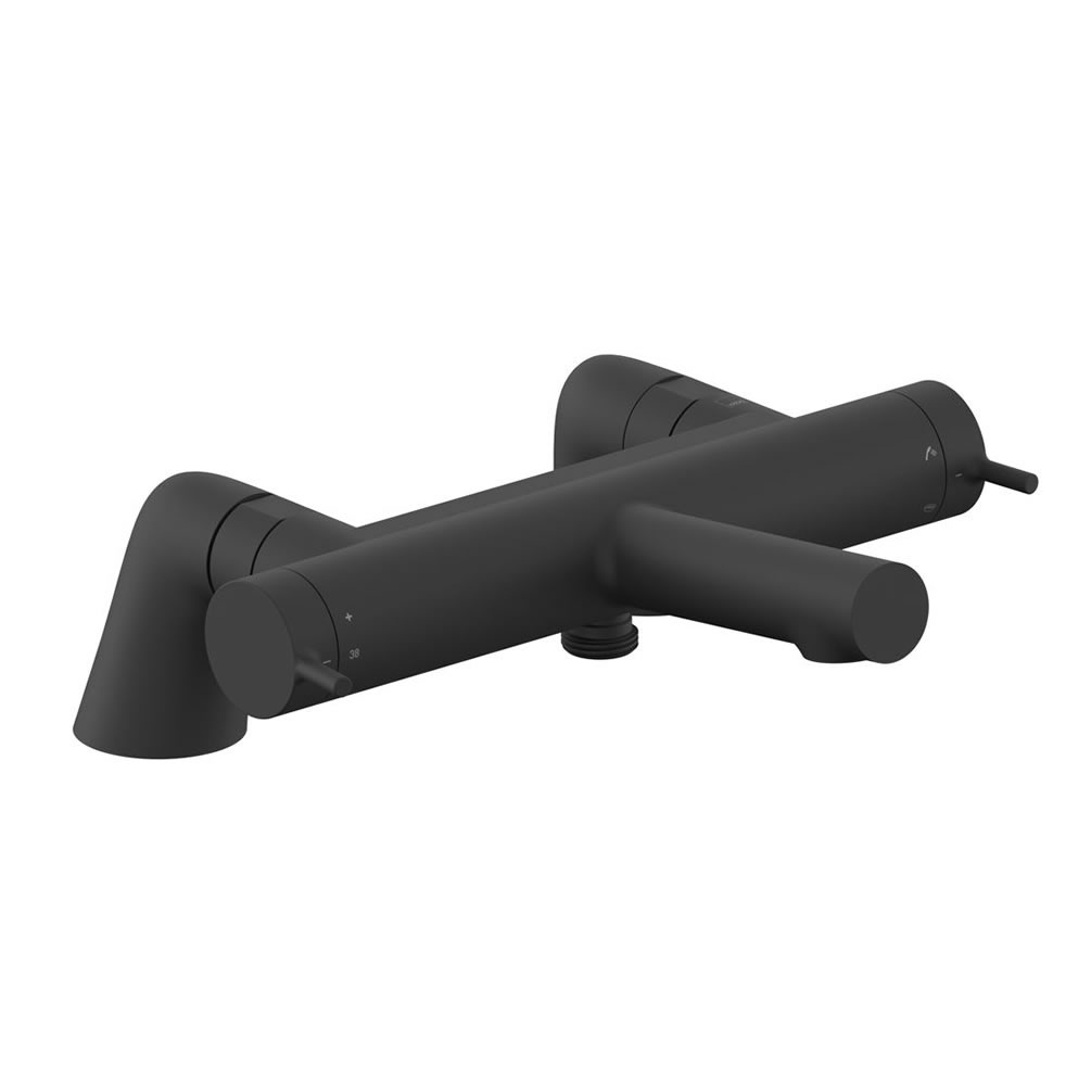 Vado Safari Lever Matt Black Exposed Thermostatic Deck Mounted Bath Shower Mixer