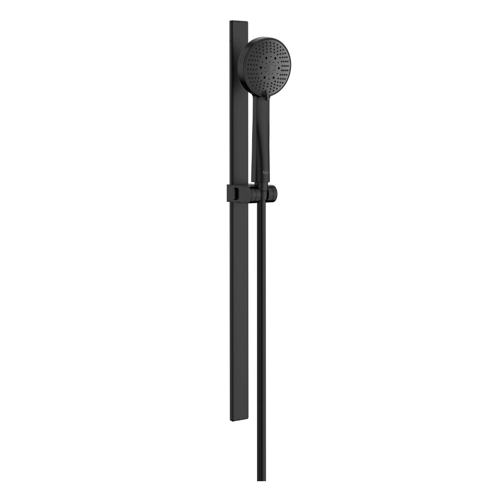 Cut out image of the Roca Stella Matt Black Compact Slide Rail Shower Kit