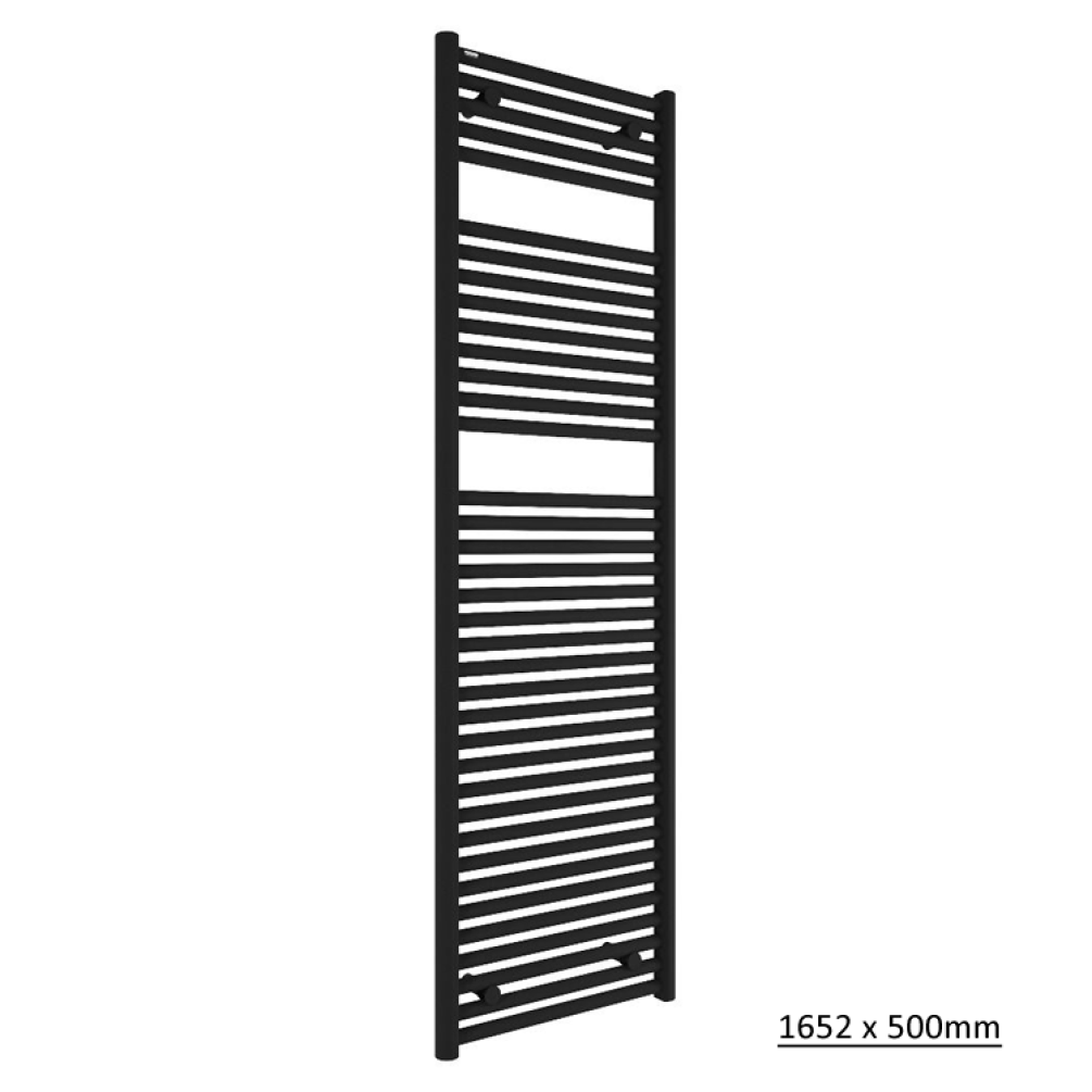 Photo of Tissino Hugo2 Matt Black Heated Towel Rail 1652 x 500mm