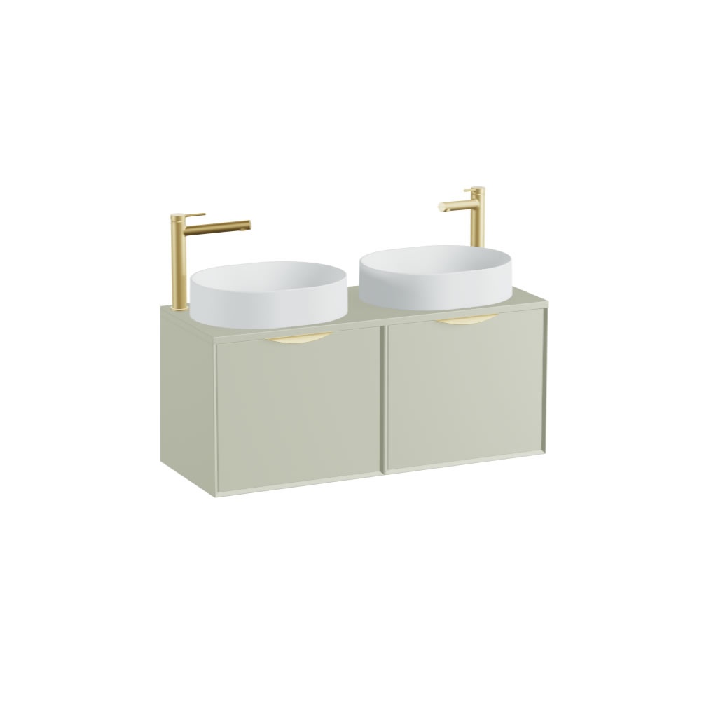 Vado Safari Smooth 1000mm Sage Green Wall Hung Vanity Unit & Worktop