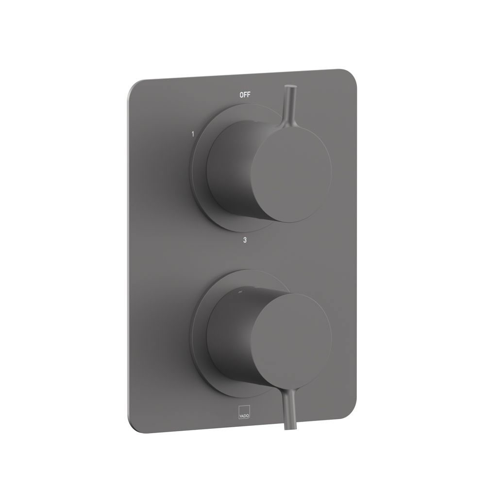Vado Safari Lever Pewter Thermostatic Shower Valve - 3 Outlet 2 Handle