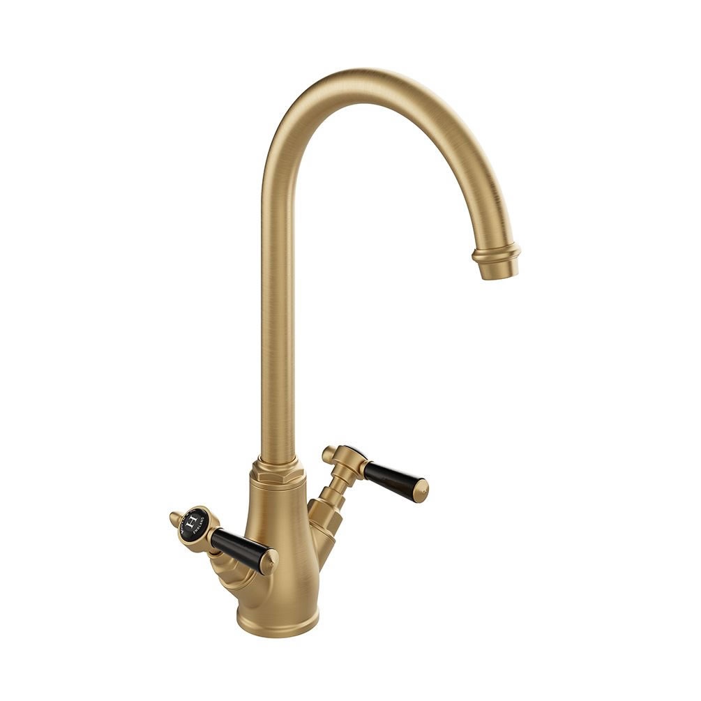 Booth & Co. Axbridge Lever Brushed Brass/Black Mono Kitchen Mixer