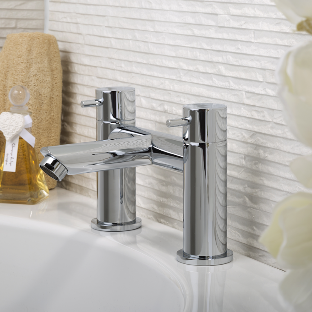 Lifestyle Photo of JTP Fonti Chrome Deck Mounted Bath Filler