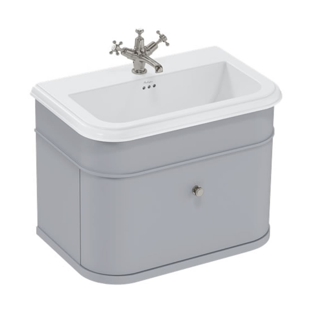 Burlington Chalfont 750mm Ceramic Basin & Classic Grey Wall Hung Unit