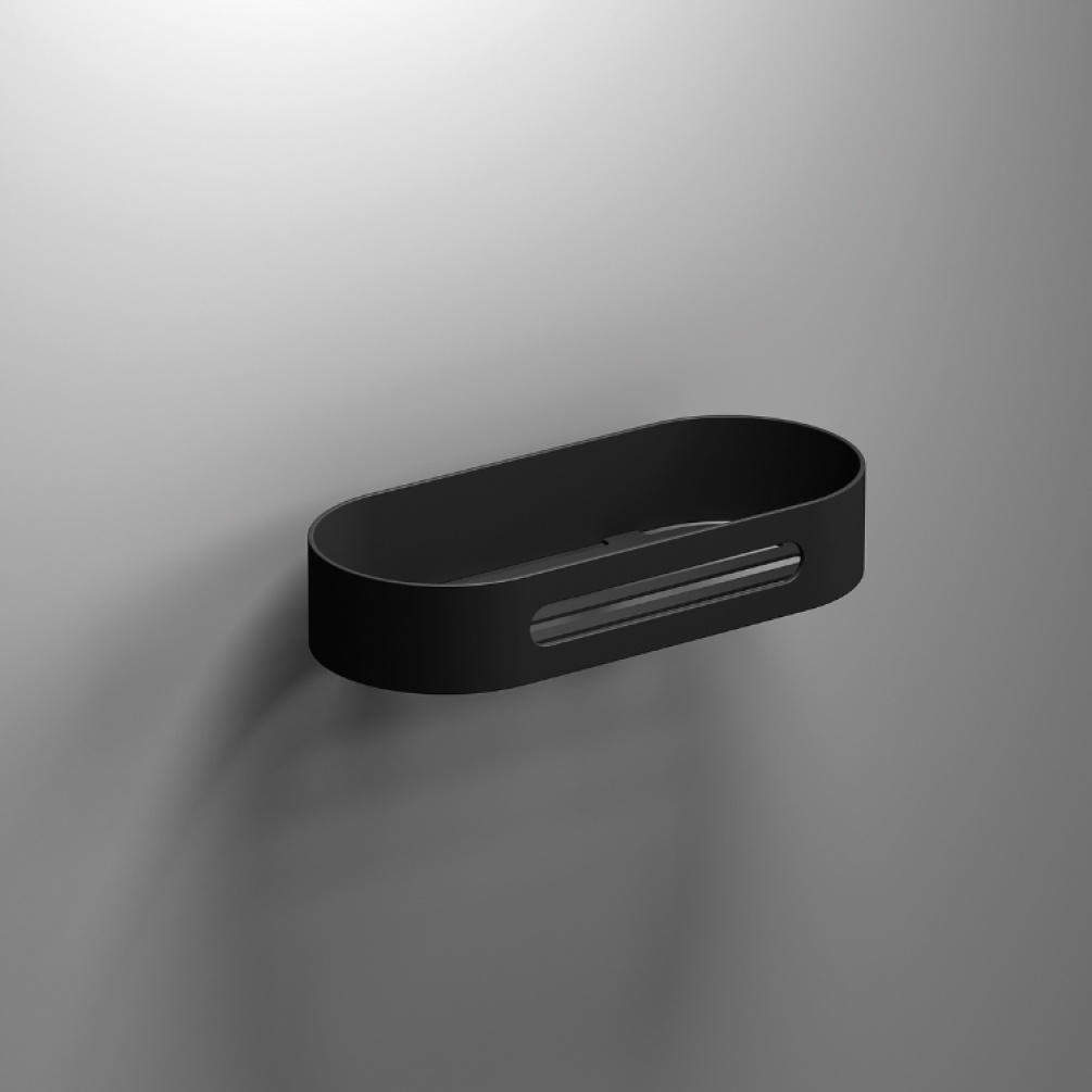 Close up product image of the Origins Living S5 Matt Black 215mm Fahrenheit Basket