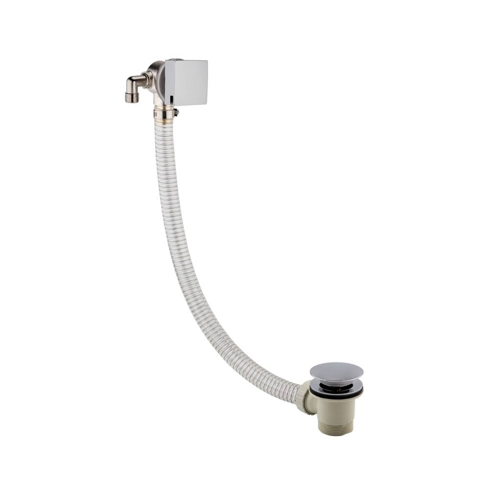 Product Cut out image of the JTP Hix Chrome Exofil Bath Filler with Click Clack Waste