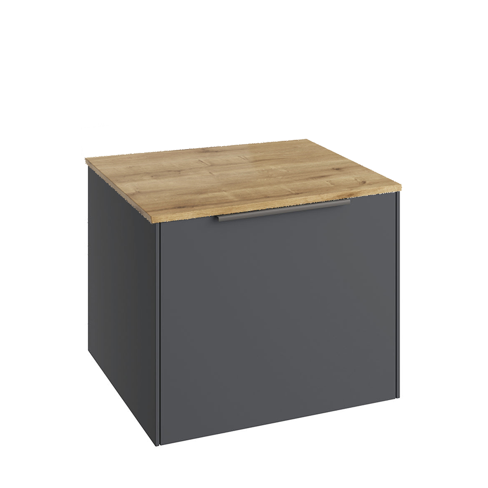 Abacus Concept Sit On Anthracite 550mm Vanity Unit - Oak Countertop