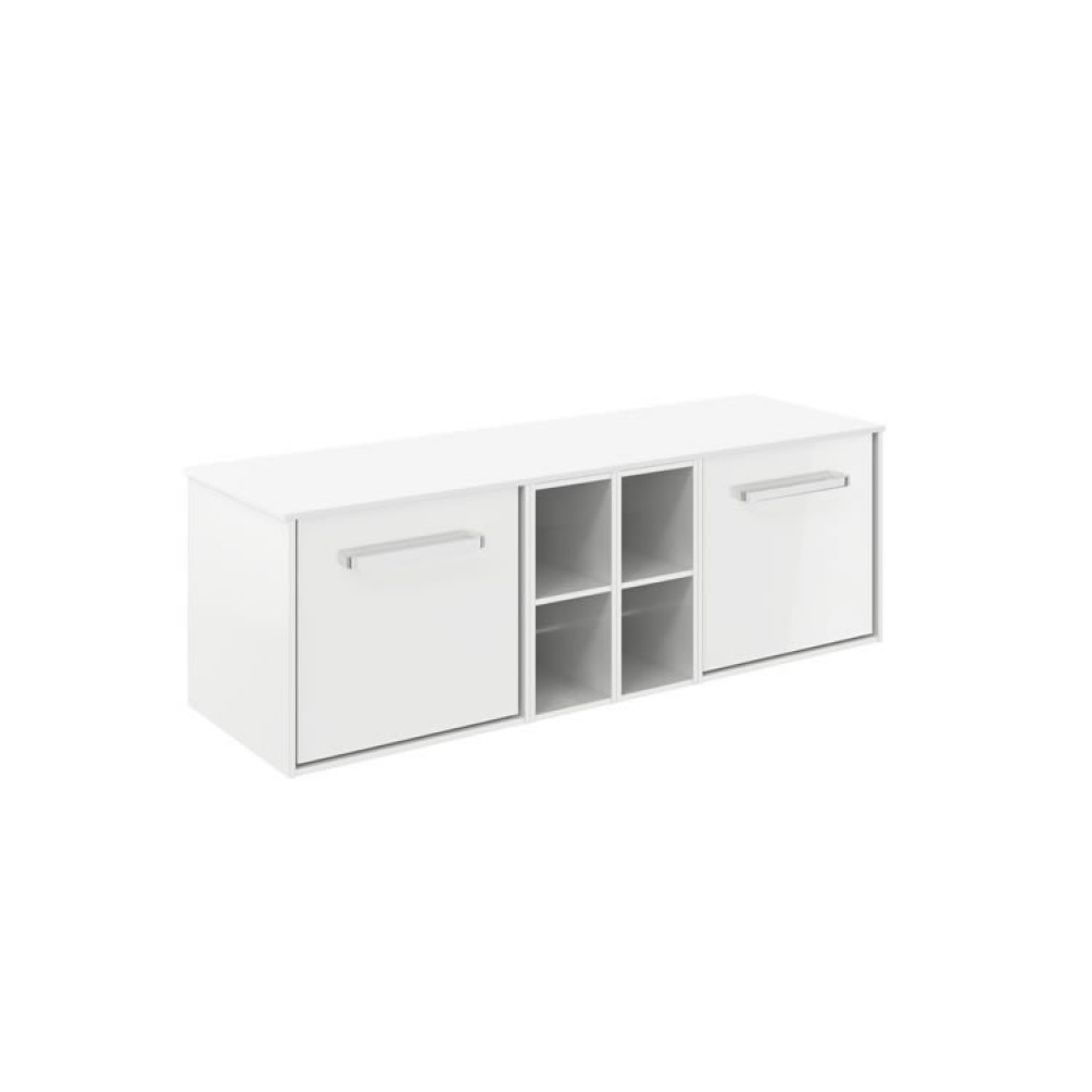 Cutout image of Crosswater Infinity 1400mm White Gloss Vanity Unit & Polar White Worktop