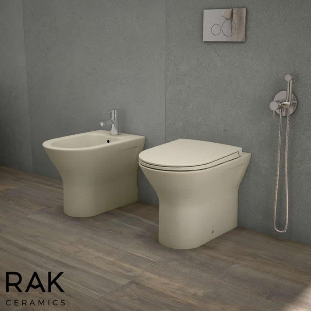 Photo Of RAK Feeling Matt Cappuccino Rimless Back To Wall WC - Lifestyle & Seat