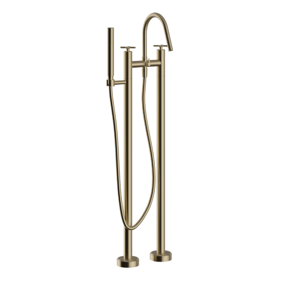 Heritage Salcombe Brushed Brass Floorstanding Bath Shower Mixer