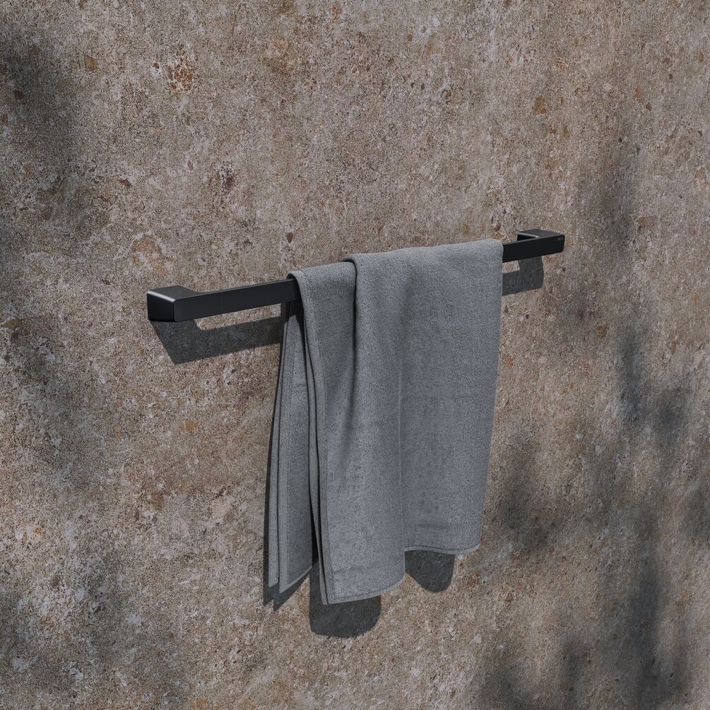 KEUCO Aveno Matt Black 800mm Single Towel Rail
