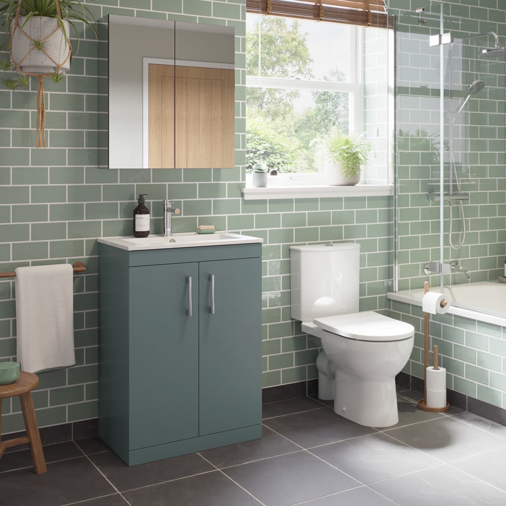 Tavistock Kew 500mm Matt Viridian Green Freestanding Vanity Unit & Basin - Lifestyle Image