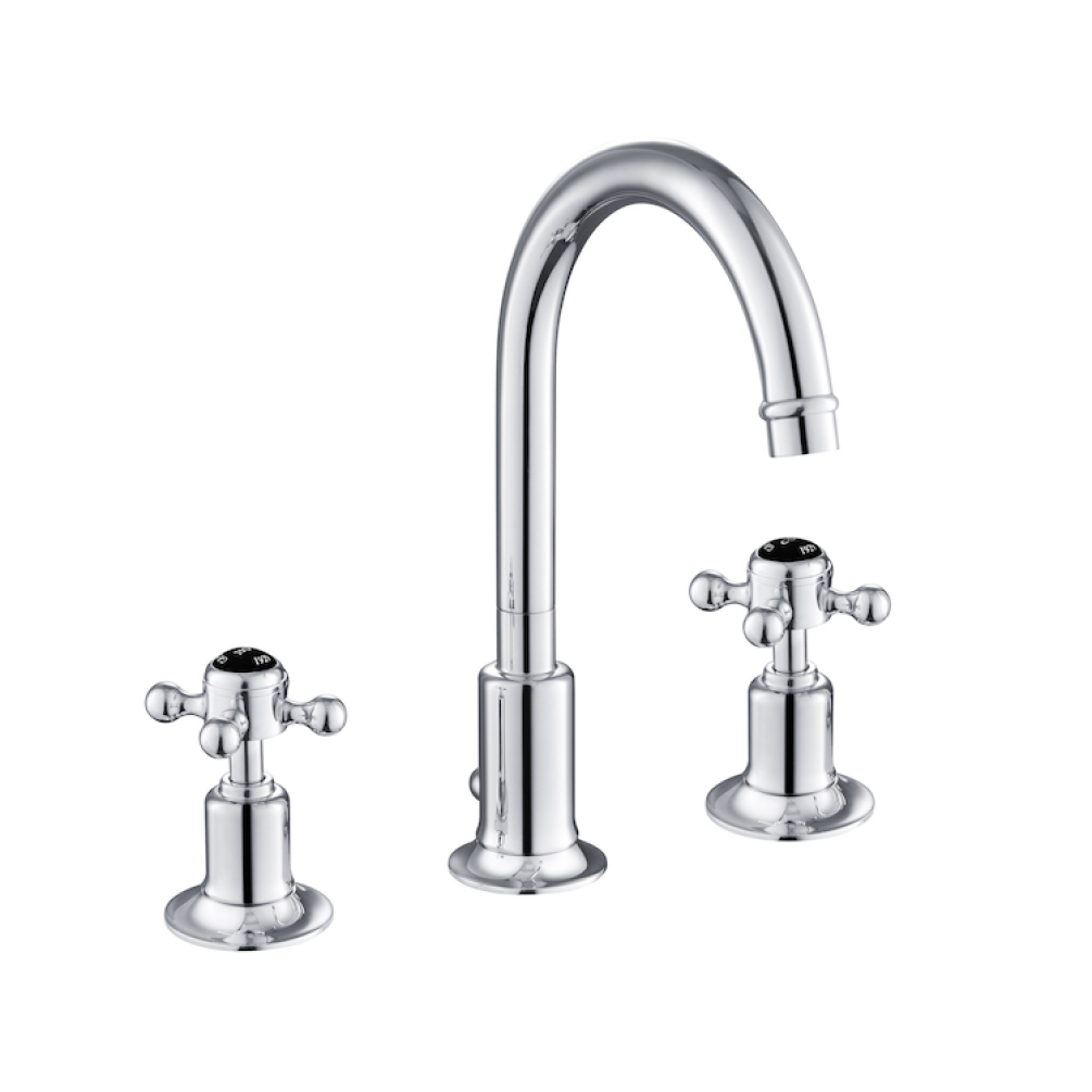 Photo of JTP Grosvenor Cross 3TH Basin Mixer with Pop Up Waste Cutout
