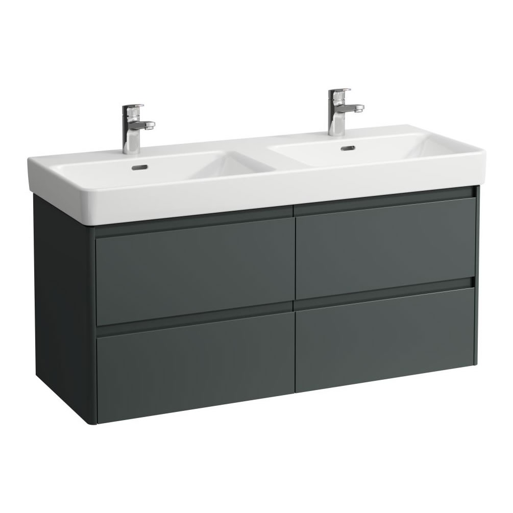 Cutout image of Laufen Base 2.0 Traffic Grey 1200mm Wall-Hung Vanity Unit & Basin