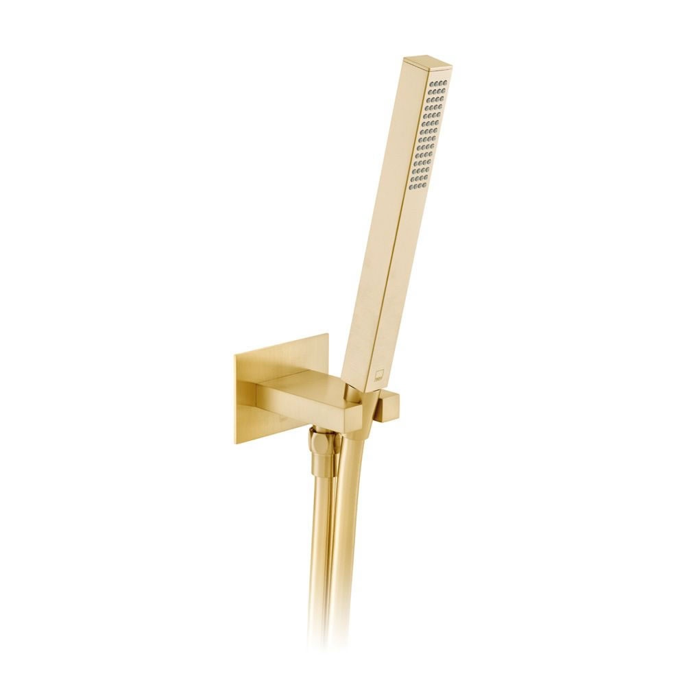 Cutout image of Vado Individual Brushed Gold Square Shower Handset & Outlet