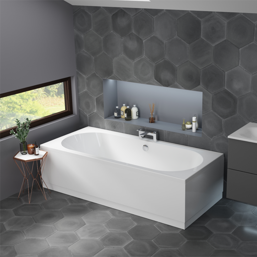 Eastbrook Biscay 1800 x 800mm Double Ended Straight Edge Bath