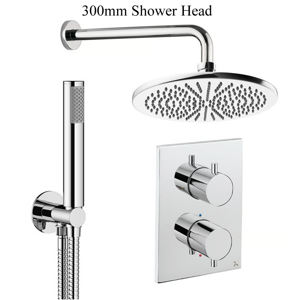 Cutout image of Crosswater Crossbox Chrome Dual Outlet Rainfall Shower Set