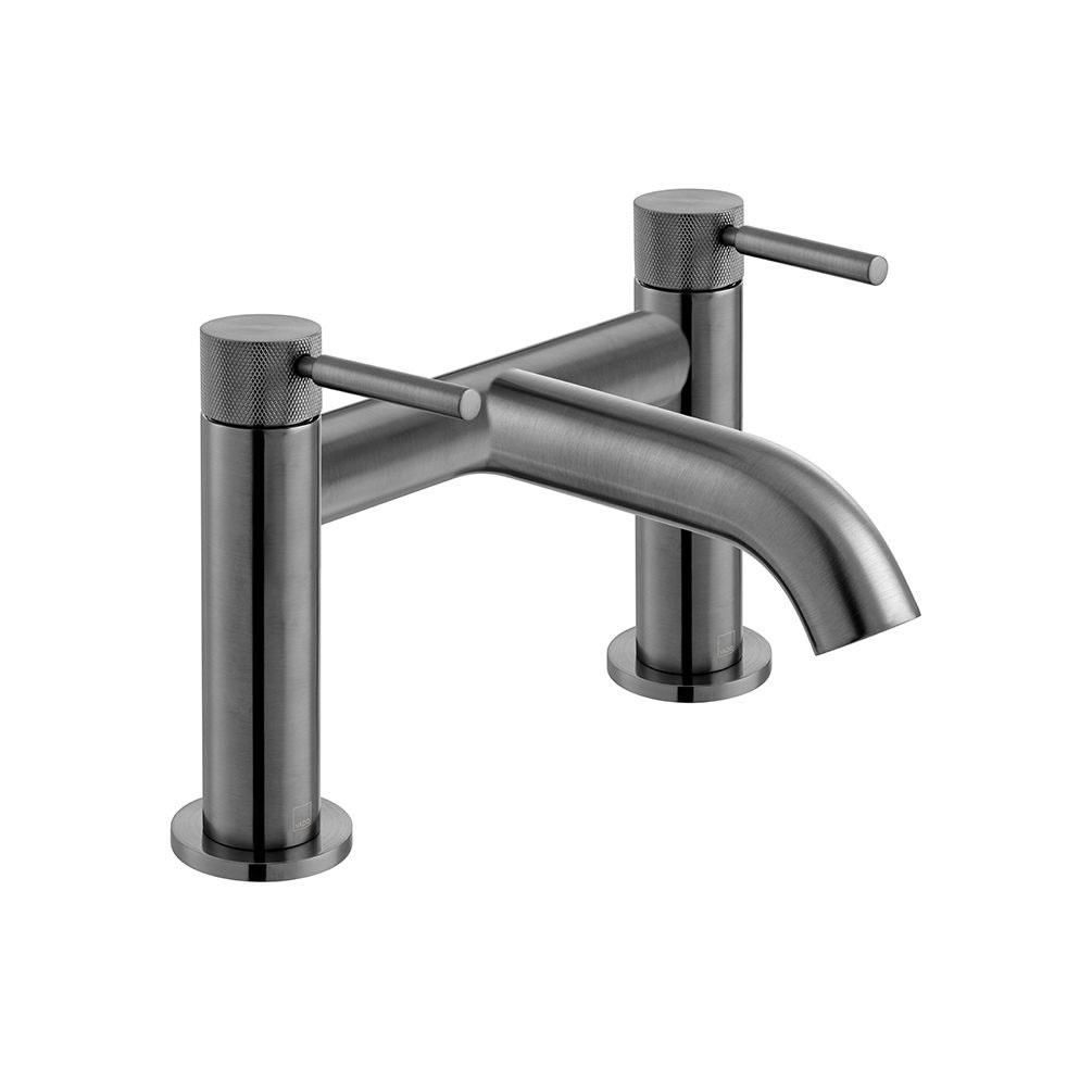 Cutout image of Vado Individual Knurled Accents Brushed Black Bath Filler