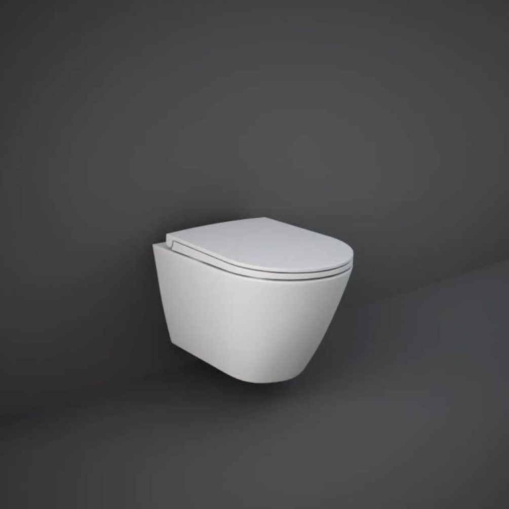 Photo Of RAK Feeling Matt White Rimless Wall Hung WC & Seat