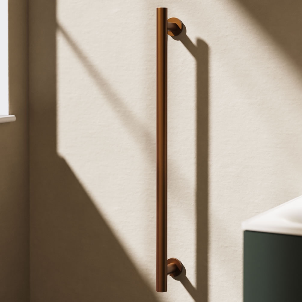Lifestyle image of Crosswater Brushed Bronze 800mm Grab Bar
