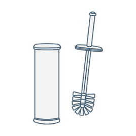 iconography image of a freestanding floorstanding toilet brush and toilet brush holder set