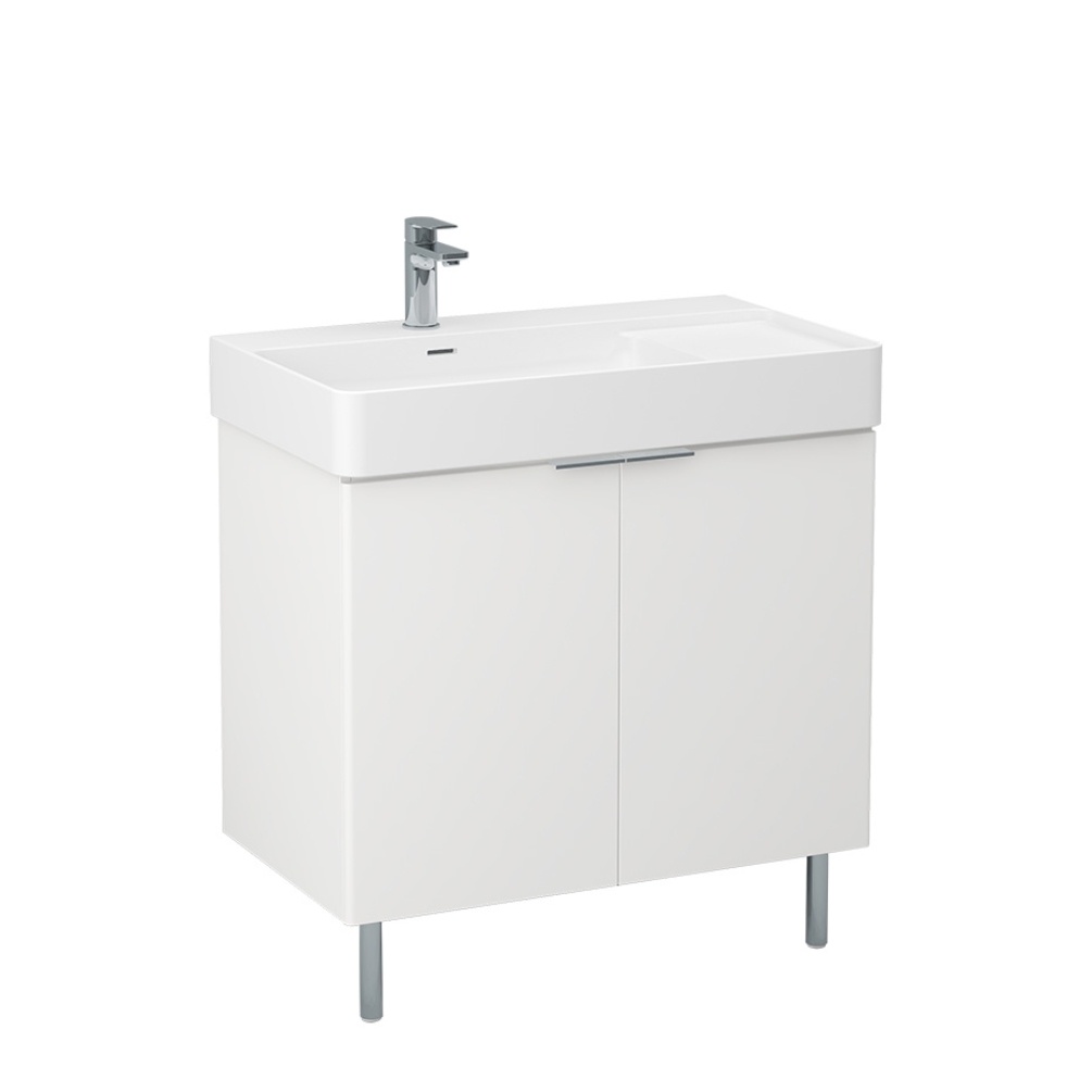 Imex Blade 800mm Matt White Double Door Floorstanding Vanity Unit Cut Out