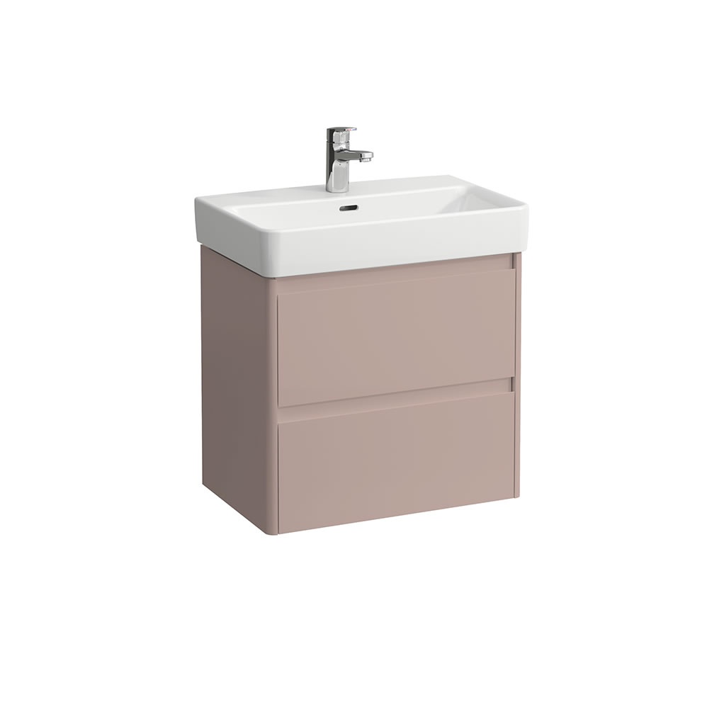 Cutout image of Laufen Base 2.0 Lavender Rose 600mm Wall-Hung Vanity Unit & Basin