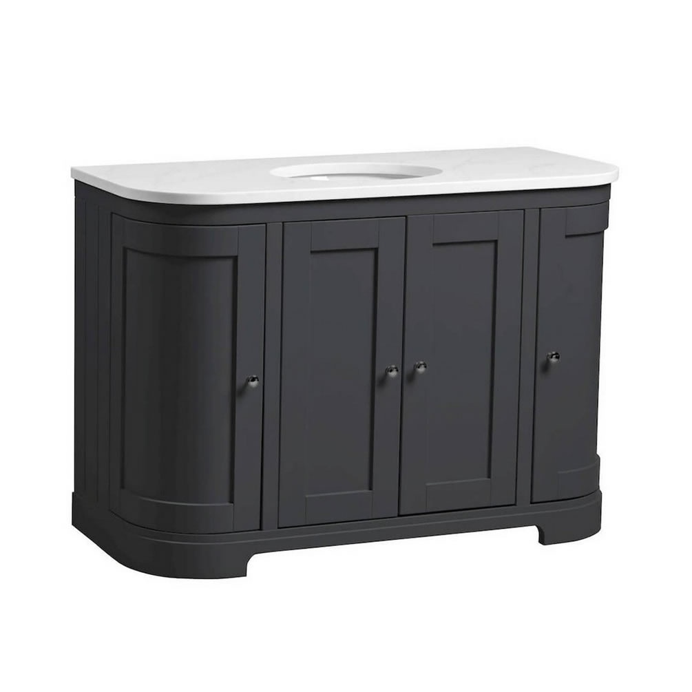 Tavistock Lansdown 1200mm Matt Dark Grey Curved Undermount Unit & Worktop