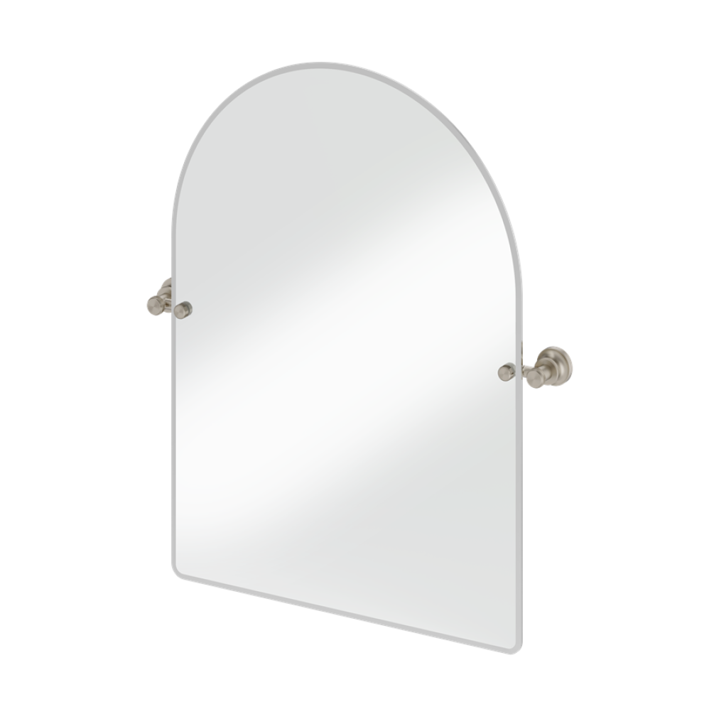 Burlington 550 x 750mm Brushed Nickel Arch Mirror With 1909 Fixings