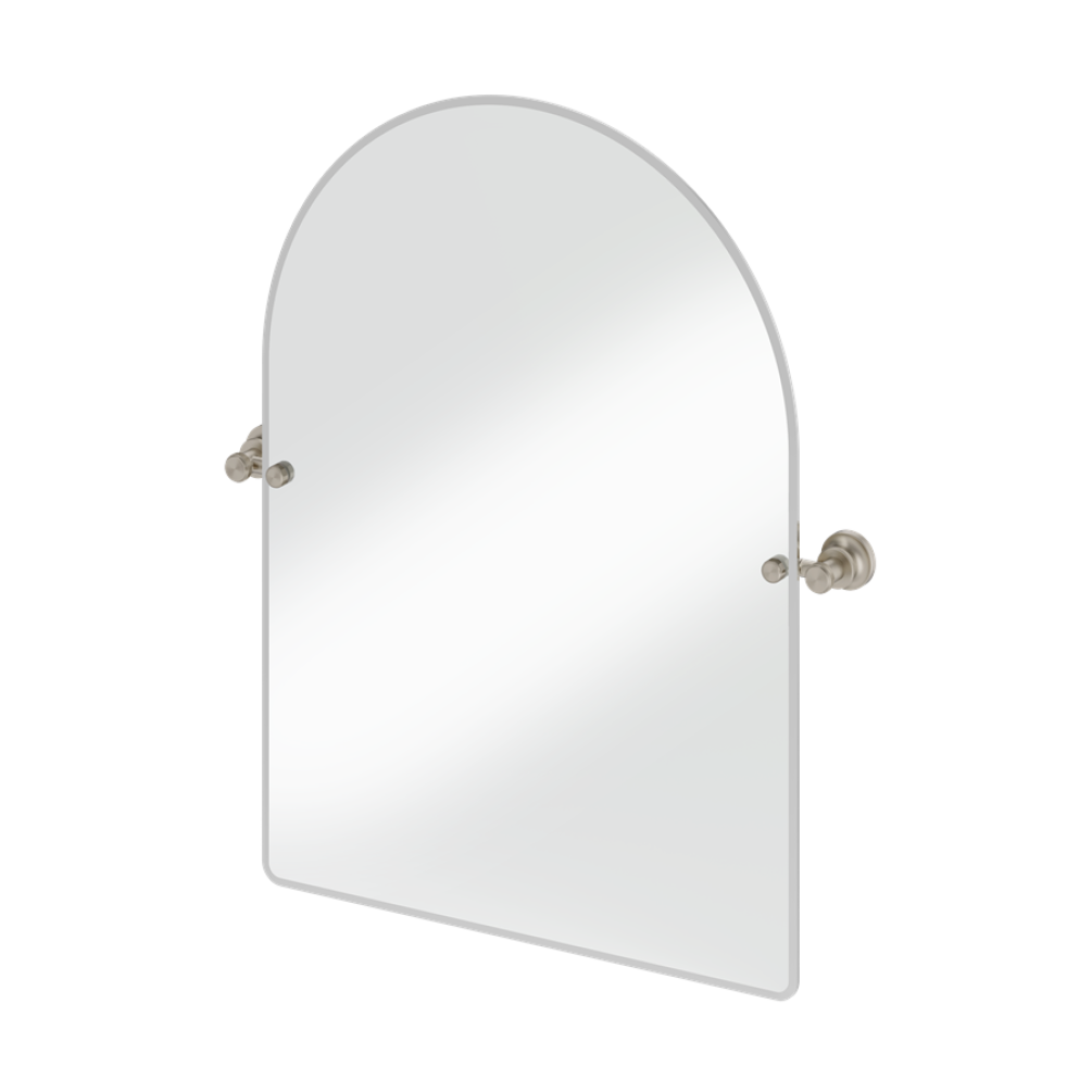 Burlington 550 x 750mm Brushed Nickel Arch Mirror With 1909 Fixings