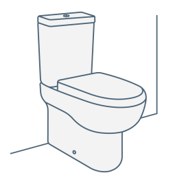 iconography image of a close coupled toilet