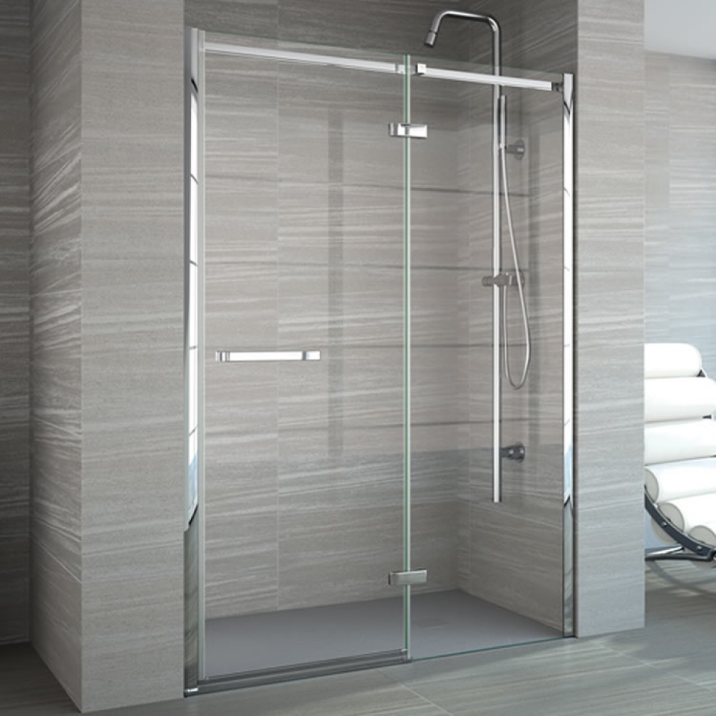 Merlyn 8 Series Frameless Hinge & Inline Panel Shower Door