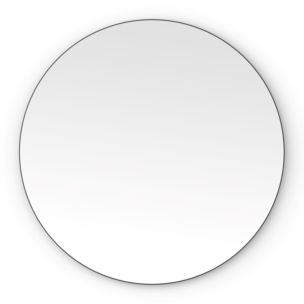 Front on cut out image of Origins Living Oslo Round 800mm Black Mirror