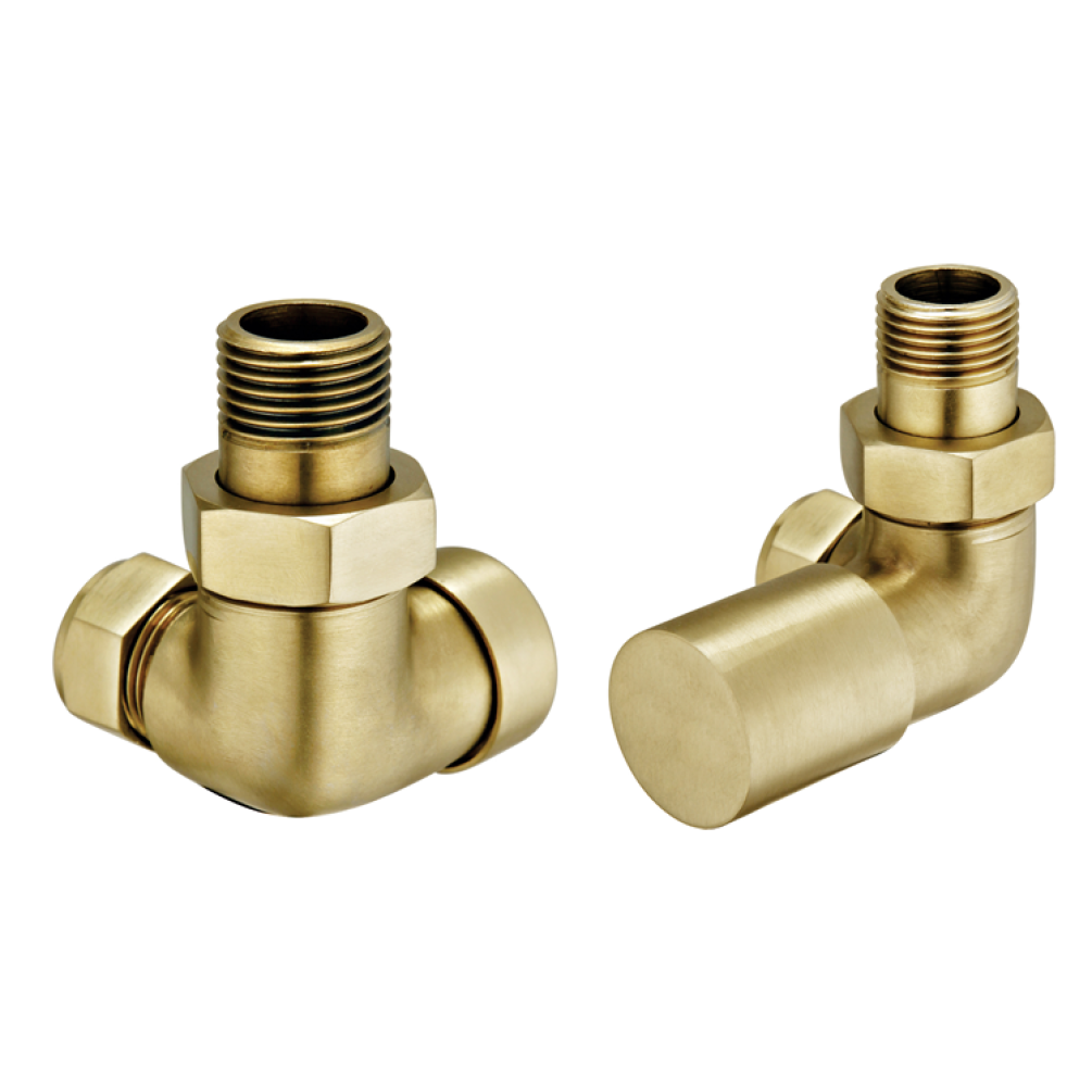 Photo of JTP Vos Brushed Brass Corner Radiator Valves Cutout